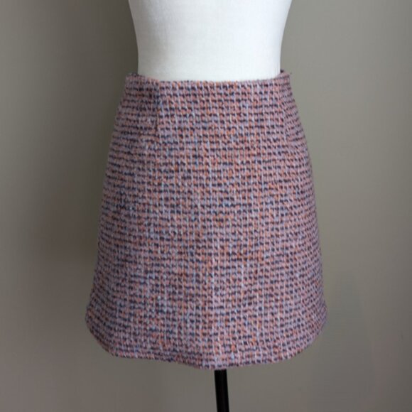 Wool Blend A-Line Mini Skirt - Picture 3 of 6